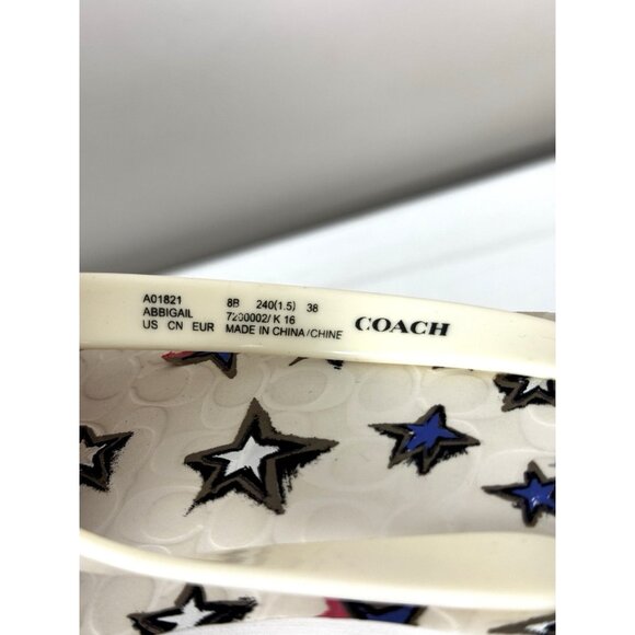 Coach Abbigail 8B Flip Flops Red White Blue Stars Americana Rubber Chalk Summer - Picture 6 of 16